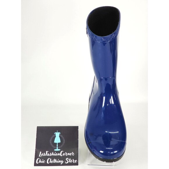 UGG Women's Navy Blue Rubber Sienna Gloss Rain Boot Size 9 2134 - Picture 13 of 15